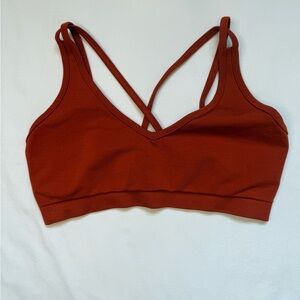 Alphalete Rust Orange Strappy Back Sports Bra Criss Cross